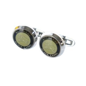 カフスボタン アクセサリー ラウンド ロゴ シルバー色 GY11 /MQ
