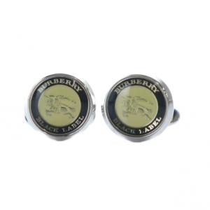 BURBERRY BLACK LABEL カフスボタン アクセサリー ラウンド ロゴ シルバー色 GY11 /MQ