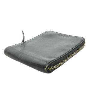 miumiu 二つ折り財布 ウォレット ラウンドファスナー 小銭入れあり レザー ロゴ 型押し 黒 ブラック /MN6