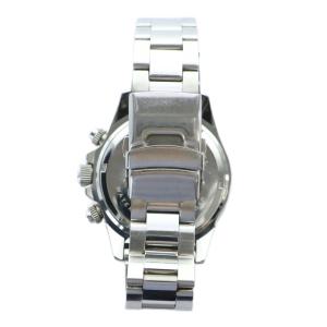 TECHNOS 腕時計 ウォッチ クォーツ シルバーカラー 銀色 クロノグラフ 黒文字盤 クロノグラフ ロゴ TBM634