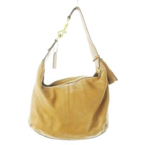 COACH ハンドバッグ ワンショルダー レザー 革 シボ革 ロゴプレート タッセル 茶 ブラウン F23960 /CK8