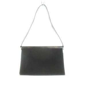 ハンドバッグ ワンハンドル レザー 革 フラップ ロゴ 黒 ブラック /AH6 GY13