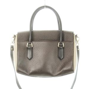 kate spade new york ハンドバッグ ショルダーバッグ 2way レザー シボ革 プレートロゴ 底リボンデザイン 茶 ブラウン