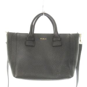 ハンドバッグ ショルダーバッグ 2way レザー シボ革 ロゴ 黒 ブラック /AH11 GY13