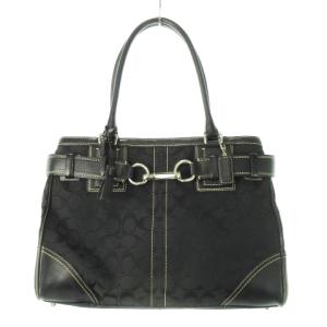 ハンドバッグ キャンバス レザー 革 シグネチャー タッセル 黒 ブラック 10246 /CK21 GY18