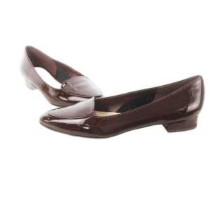 DIANA Artemis パンプス ローヒール レザー 革 エナメル 23.0cm マルーン 茶 ブラウン /CK26