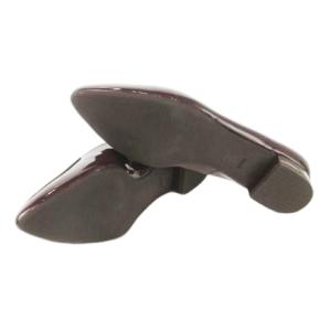 DIANA Artemis パンプス ローヒール レザー 革 エナメル 23.0cm マルーン 茶 ブラウン /CK26