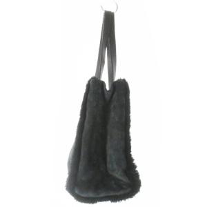 UGG australia トートバッグ スエード レザー 牛革 ボア ロゴ 黒 ブラック /AO13 GY18