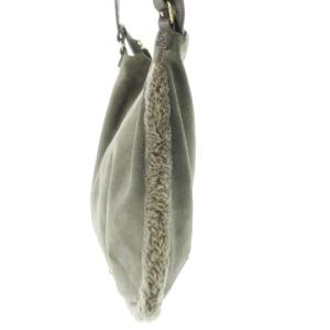 UGG ショルダーバッグ ムートン スエード ボア ロゴ ロングベルト付き グレー /CK7 GY18