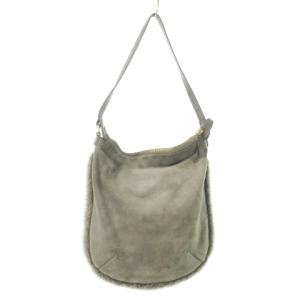 UGG ショルダーバッグ ムートン スエード ボア ロゴ ロングベルト付き グレー /CK7 GY18