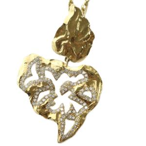 ネックレス リーフ ラインストーン