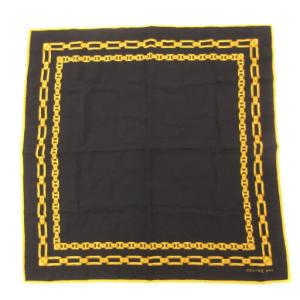 スカーフ ストール チェーン柄 黒 ブラック ゴールドカラー /GV GY18