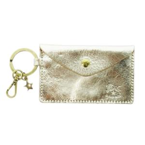 キーリング キーホルダー コインケース エンベロープ レザー 革 ハク メタリック スターモチーフチャーム