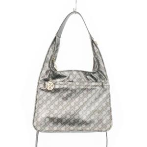 ハンドバッグ ショルダーバッグ ミニ 2way ソフティ ナイロン ロゴ モノグラム 総柄 グレー /AH8