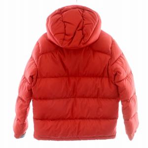 POLO RALPH LAUREN ダウンジャケット アウター スタンドネック フード フーディ 取外し可 ロゴ刺繍 L 赤 レッド 紺 ネイビー