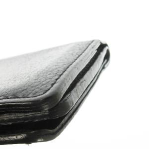 IL BISONTE カードケース パスケース レザー 革 シボ革 ロゴ型押し 黒 ブラック /CK33 GY11