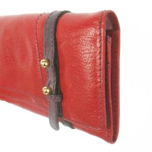 JAMIN PUECH 長財布 ロングウォレット 小銭入れあり レザー 革 ベルトデザイン バイカラー 赤 レッド /AO6 GY18