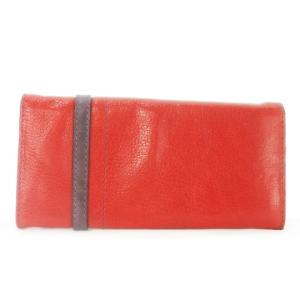 JAMIN PUECH 長財布 ロングウォレット 小銭入れあり レザー 革 ベルトデザイン バイカラー 赤 レッド /AO6 GY18