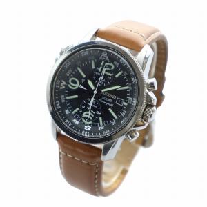 SEIKO 腕時計 ソーラー デイト カレンダー付き クロノグラフ レザーベルト V172-0AG0