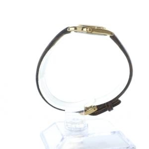 SEIKO 腕時計 ウォッチ クォーツ ラウンド 白文字盤 ロゴ レザーベルト ゴールドカラー 金色 1N01-0AW0