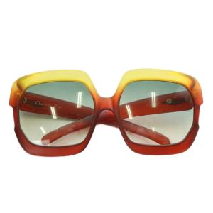 眼鏡 サングラス セルフレーム グラデーション スクエア ロゴ 緑 グリーン 赤 レッド /XZ OH