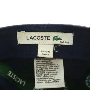 LACOSTE 帽子 キャップ キャンバス ビッグロゴ 刺繍 ワンサイズ 紺 ネイビー RK8217 /XZ GY11