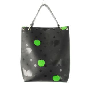 ×THE BEATLES トートバッグ PVC ドット 林檎 ブラック