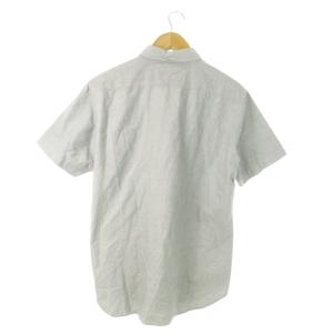 BURBERRY LONDON ボタンダウンシャツ 半袖 オックスフォード ロゴ刺繍 LL グレー /AO14 GY11