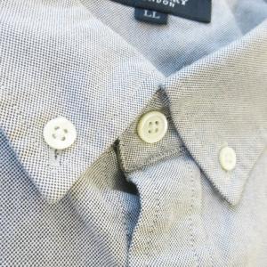 BURBERRY LONDON ボタンダウンシャツ 半袖 オックスフォード ロゴ刺繍 LL グレー /AO14 GY11