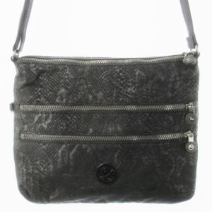 ショルダーバッグ ナイロン ジャカード パイソン ロゴ 黒 ブラック /CK10 GY18
