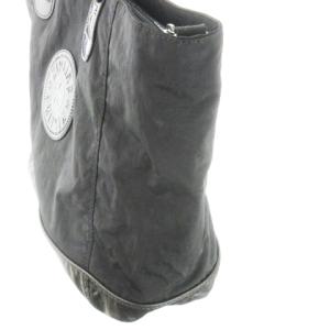KIPLING トートバッグ 2way ショルダーバッグ ナイロン レザー 革 ロゴ型押しワッペン 切替 黒 ブラック