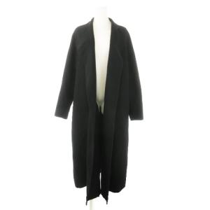 ロングコート ウール メルトン F ブラック