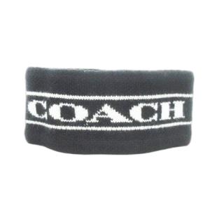 ヘアバンド ニット ロゴ 内側フリース 黒 ブラック /AH20 GY18