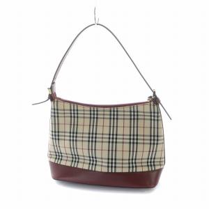 BURBERRY ワンショルダー バッグ ノバチェック ベージュ レッド