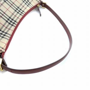 BURBERRY ワンショルダー バッグ ノバチェック ベージュ レッド