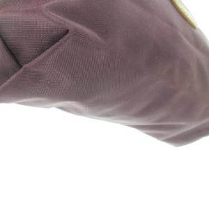 Longchamp ハンドバッグ ミニ ポーチ ナイロン レザー 革 ロゴ型押し 紫 パープル /CK13 GY11