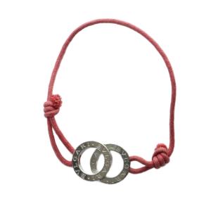 ドッピオトンド フォルトゥーナ ブレスレット アクセサリー ロゴ Silver925 赤 レッド シルバー色