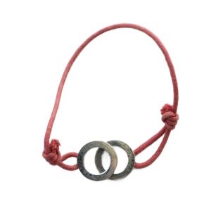 BVLGARI ドッピオトンド フォルトゥーナ ブレスレット アクセサリー ロゴ Silver925 赤 レッド シルバー色