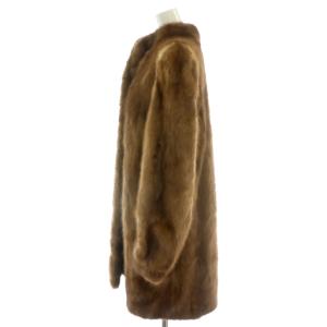 SAGA MINK 銀サガ ファーコート ハーフ ミドル ミンクファー 毛皮 総裏地 11号 茶 ブラウン /MP GY18