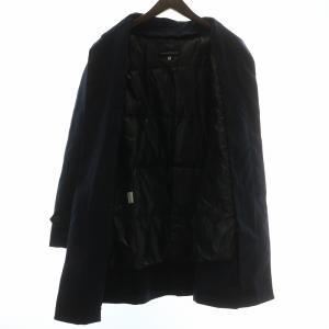 TOMORROWLAND ステンカラーコート アウター ウール ミドル 比翼ボタン ダウンライナー付き 48 L 紺 ネイビー /XZ