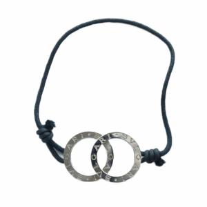 ドッピオトンド フォルトゥーナ ブレスレット アクセサリー ロゴ Silver925 シルバー色 黒 ブラック