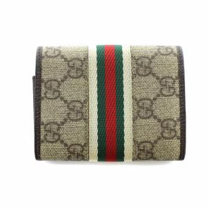 GUCCI カードケース 名刺入れ シェリーライン GGスプリーム PVC レザー 茶 ブラウン GY17 /MQ