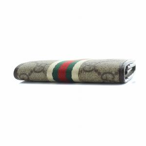 GUCCI カードケース 名刺入れ シェリーライン GGスプリーム PVC レザー 茶 ブラウン GY17 /MQ