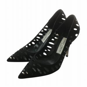 パンプス スエード ポインテッドトゥ ハイヒール 36 23cm 黒 ブラック /XZ GY17