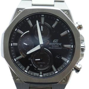 エディフィス EDIFICE 腕時計 ウォッチ ソーラー クロノグラフ カレンダー デイト 黒文字盤 ロゴ