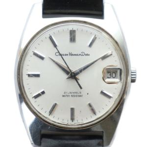 ホーマーデイト Homer Date 腕時計 ウォッチ 手巻き レザーベルト カレンダー付き シルバー色