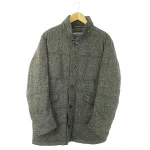 ダウンコート スタンドカラー ジップアップ フード収納 LL グレー /AO7 GY17