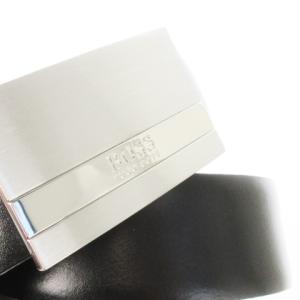 HUGO BOSS ベルト レザー 革 ロゴバックル 90-34 黒 ブラック /CK16 GY11