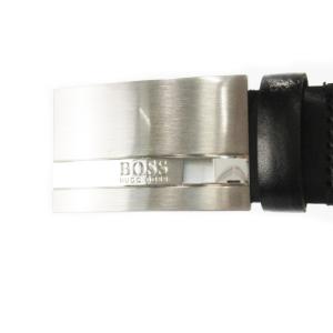 HUGO BOSS ベルト レザー 革 ロゴバックル 90-34 黒 ブラック /CK16 GY11
