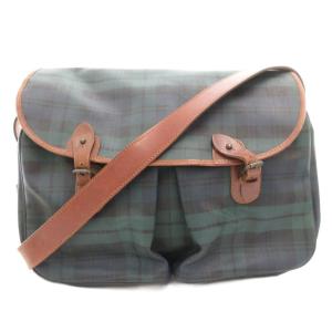 ヴィンテージ ブラックウォッチ ショルダーバッグ メッセンジャー 斜め掛け クロスボディ チェック PVC